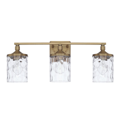 Colton 3-Light Vanity in Aged Brass - Lamps Expo