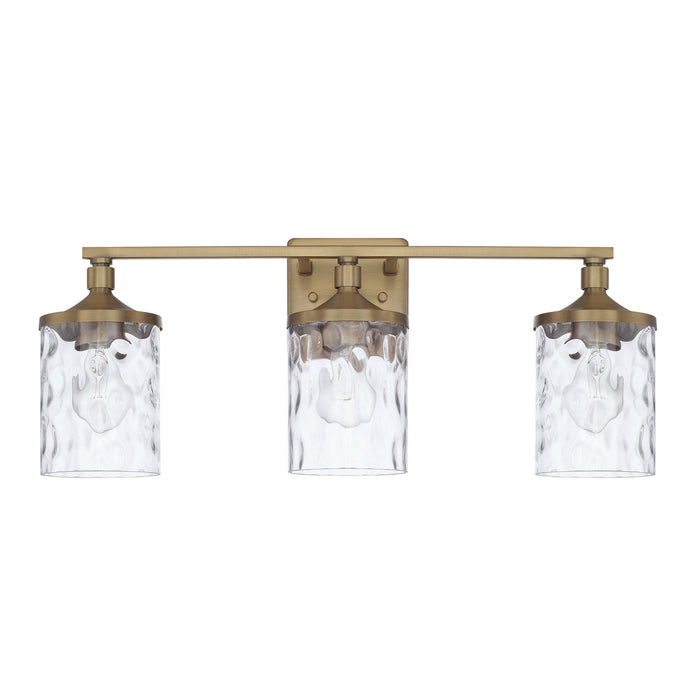 Colton 3-Light Vanity in Aged Brass - Lamps Expo
