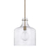 Crawford 1-Light Pendant in Aged Brass - Lamps Expo