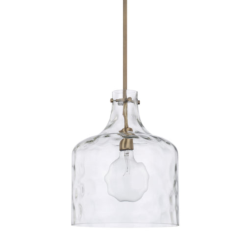 Crawford 1-Light Pendant in Aged Brass - Lamps Expo
