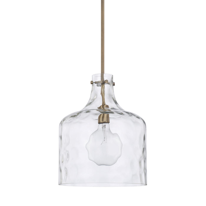 Crawford 1-Light Pendant in Aged Brass - Lamps Expo