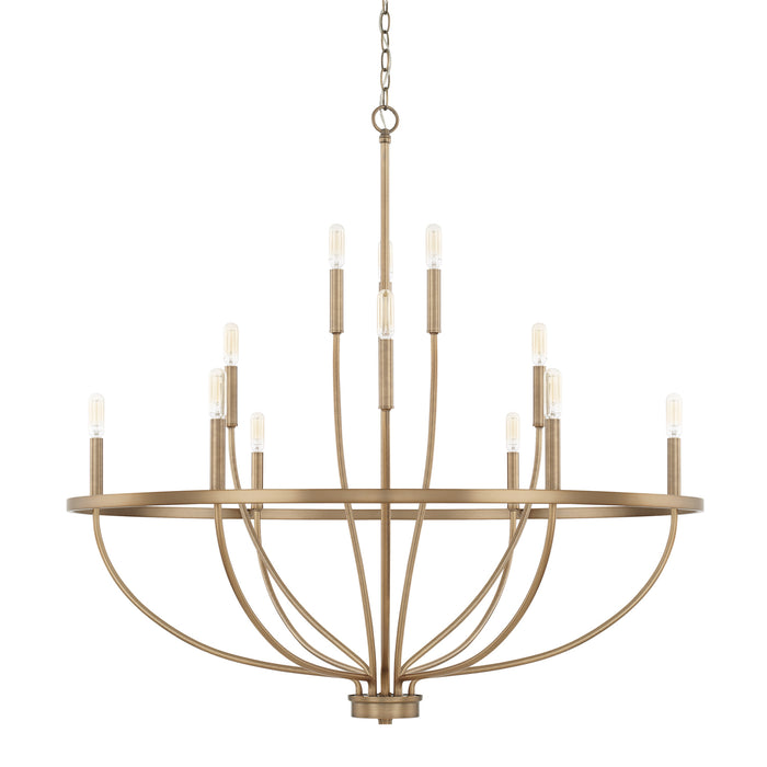 Greyson 12-LightChandelier in Aged Brass - Lamps Expo