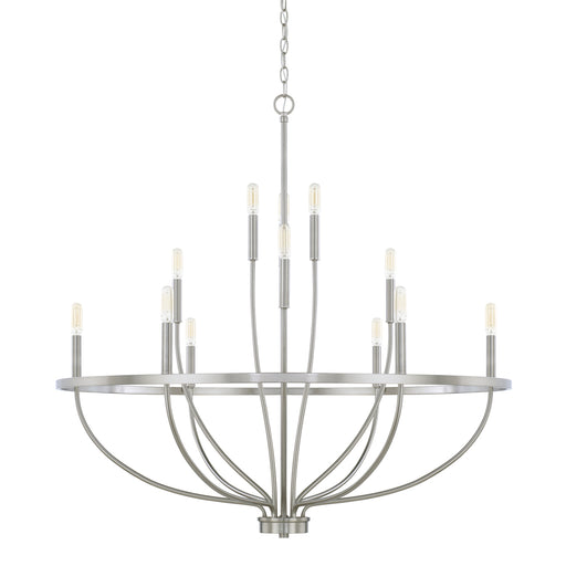 Greyson 12-Light Chandelier in Brushed Nickel - Lamps Expo