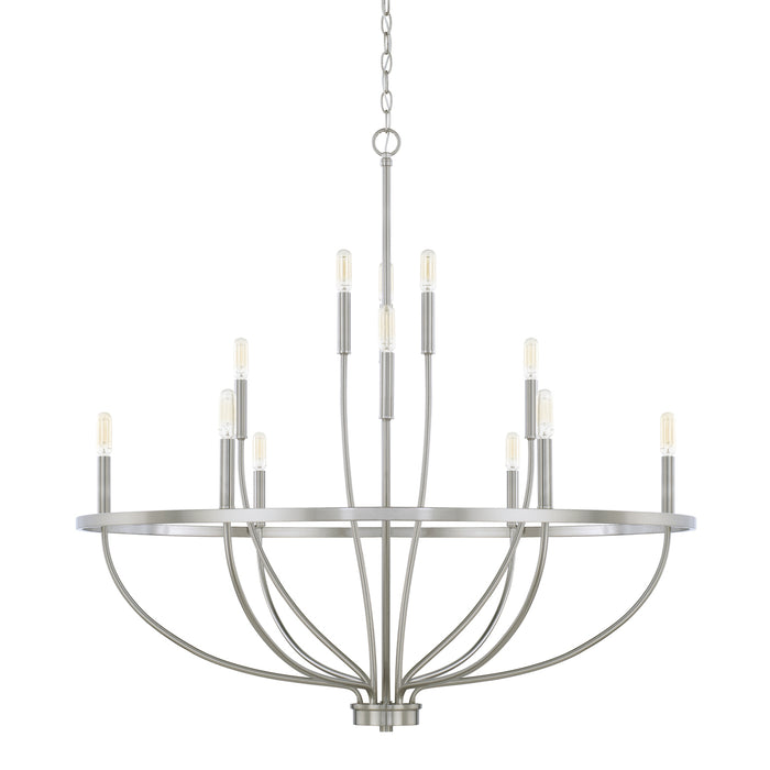 Greyson 12-Light Chandelier in Brushed Nickel - Lamps Expo