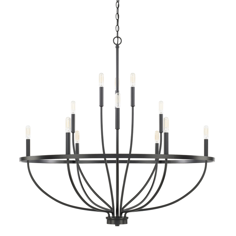 Greyson 12-LightChandelier in Matte Black - Lamps Expo