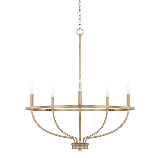 Greyson 5-Light Chandelier in Aged Brass - Lamps Expo