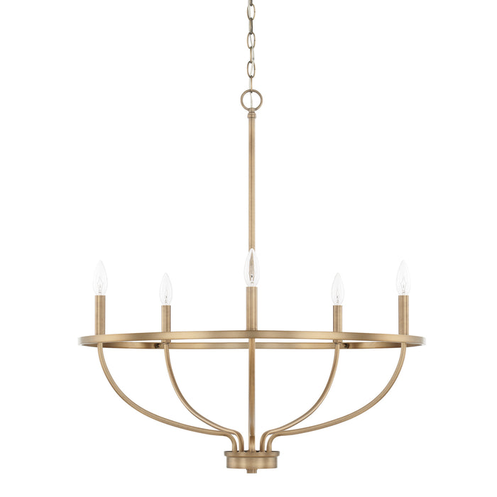 Greyson 5-Light Chandelier in Aged Brass - Lamps Expo