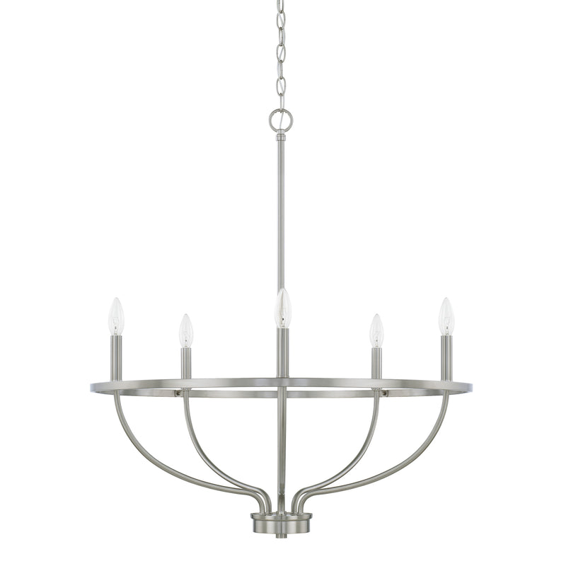 Greyson 5-Light Chandelier in Brushed Nickel - Lamps Expo
