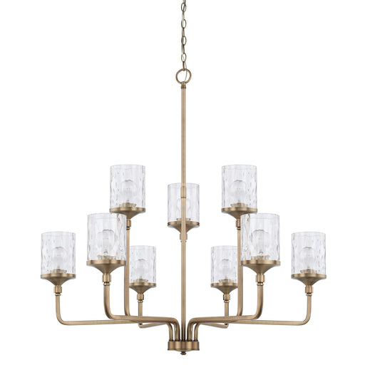 Colton 9-Light Chandelier in Aged Brass - Lamps Expo