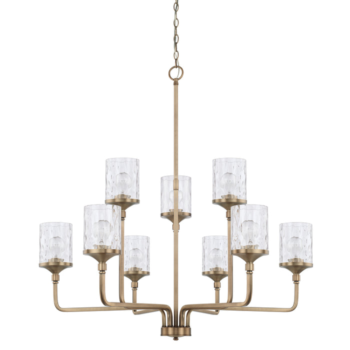 Colton 9-Light Chandelier in Aged Brass - Lamps Expo