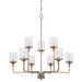 Colton 9-Light Chandelier in Aged Brass - Lamps Expo