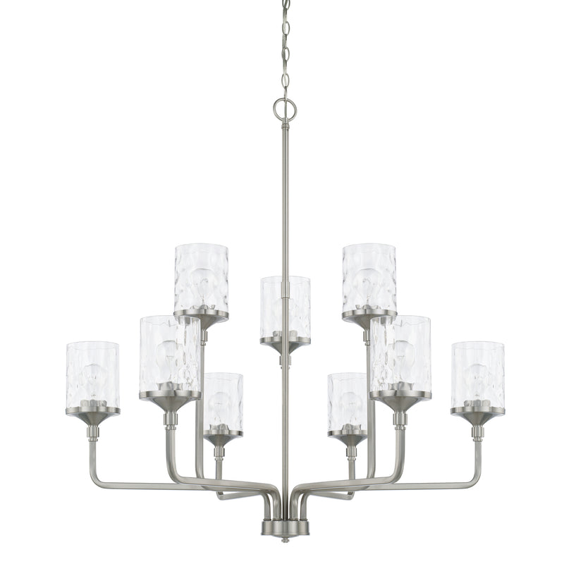 Colton 9-Light Chandelier in Brushed Nickel - Lamps Expo