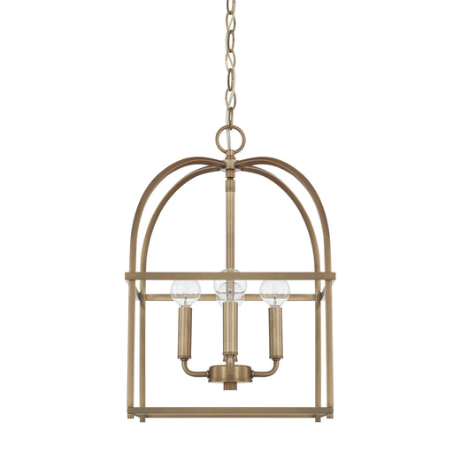 Aubrey 4-Light Foyer Pendant in Aged Brass - Lamps Expo