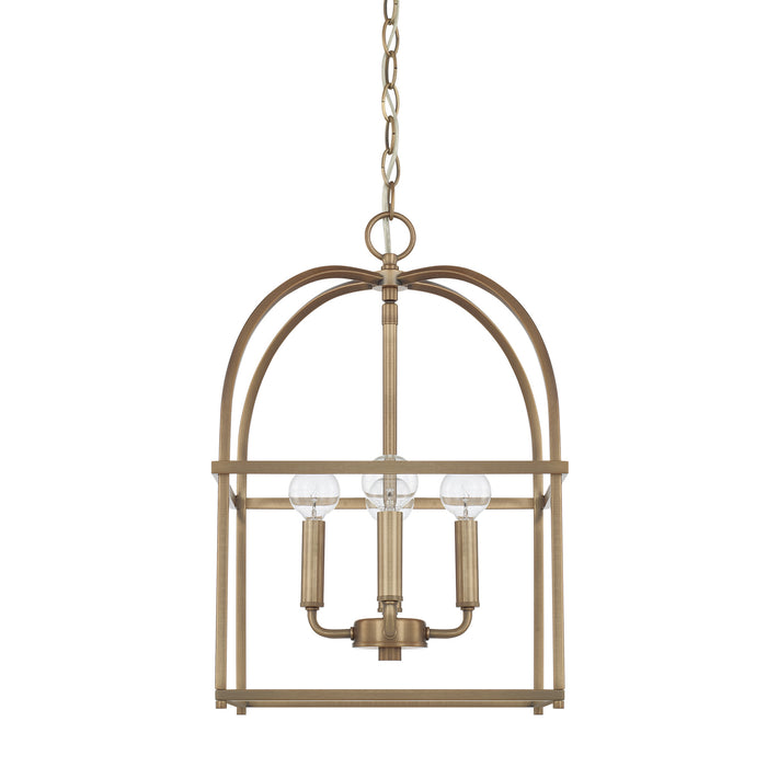 Aubrey 4-Light Foyer Pendant in Aged Brass - Lamps Expo