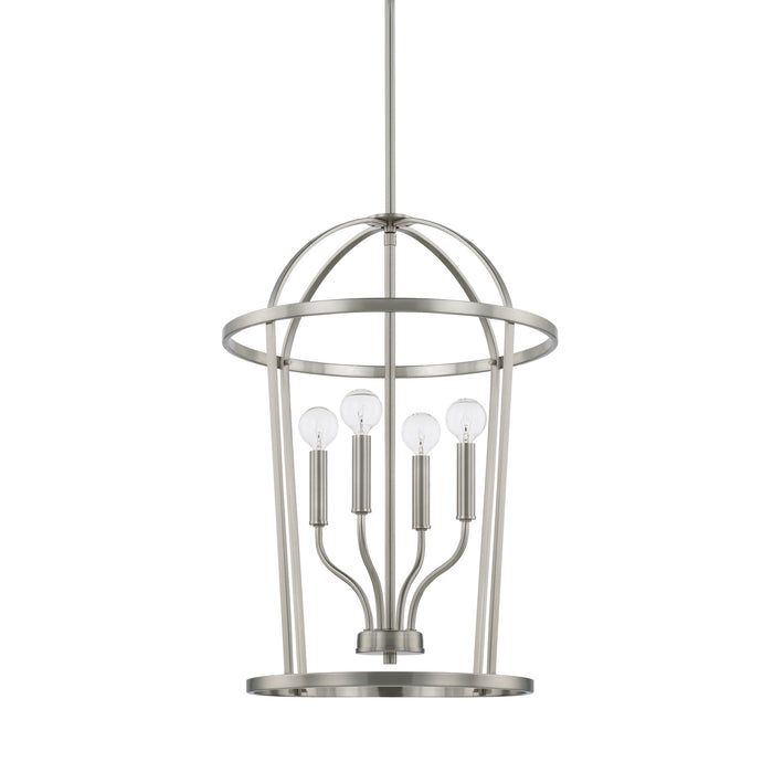 Greyson 4-Light Foyer Pendant in Brushed Nickel - Lamps Expo