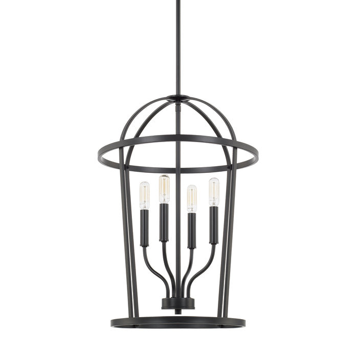Greyson 4-Light Foyer Pendant in Matte Black - Lamps Expo