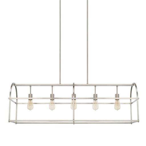 Aubrey 5-Light Island Pendant in Brushed Nickel - Lamps Expo
