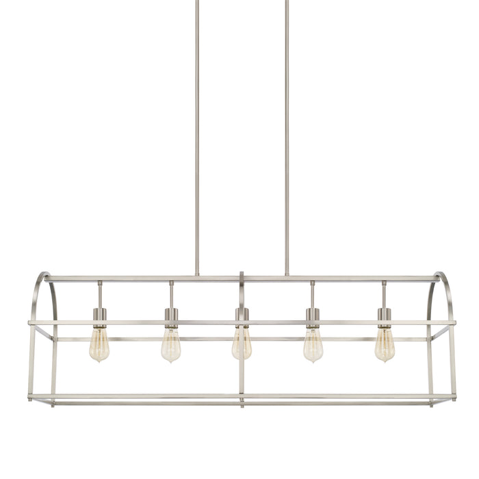 Aubrey 5-Light Island Pendant in Brushed Nickel - Lamps Expo