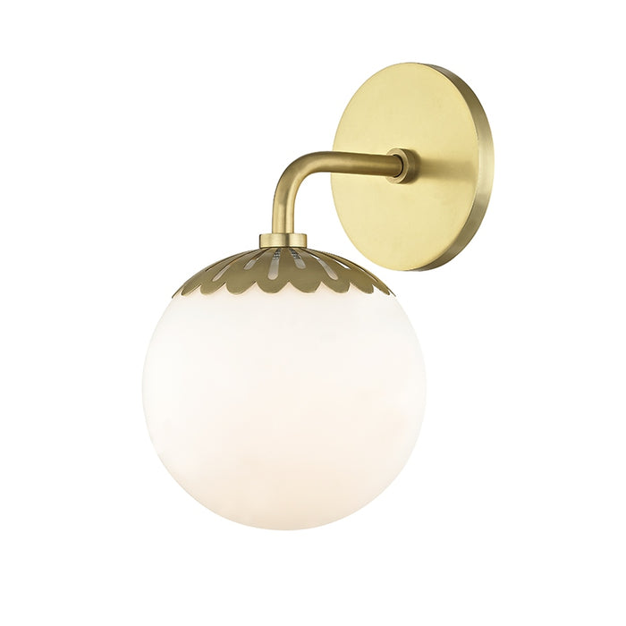 Paige 1 Light Bath Bracket in Aged Brass