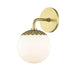 Paige 1 Light Bath Bracket in Aged Brass