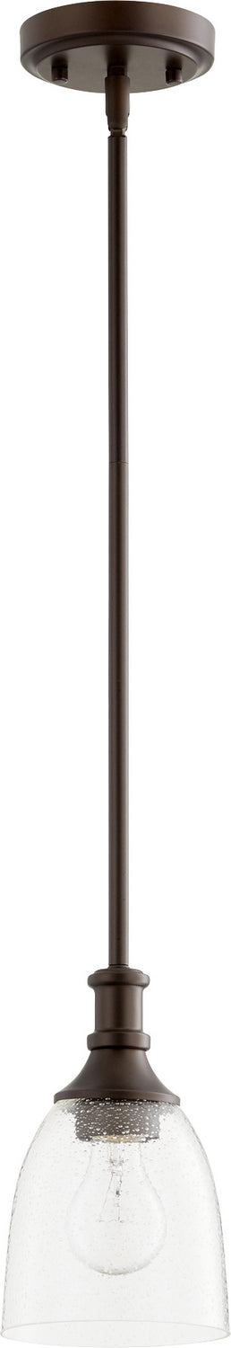 Richmond Transitional Pendant in Oiled Bronze W/ Clear/Seeded