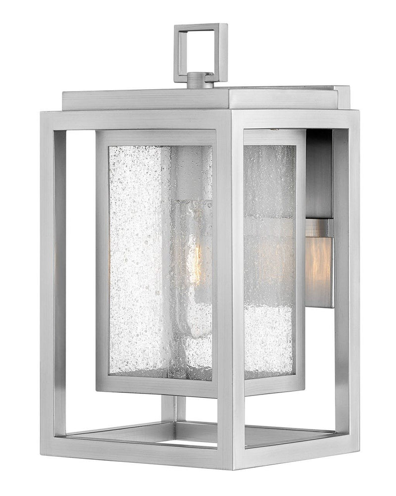 Republic Small Outdoor Wall Lantern in Satin Nickel