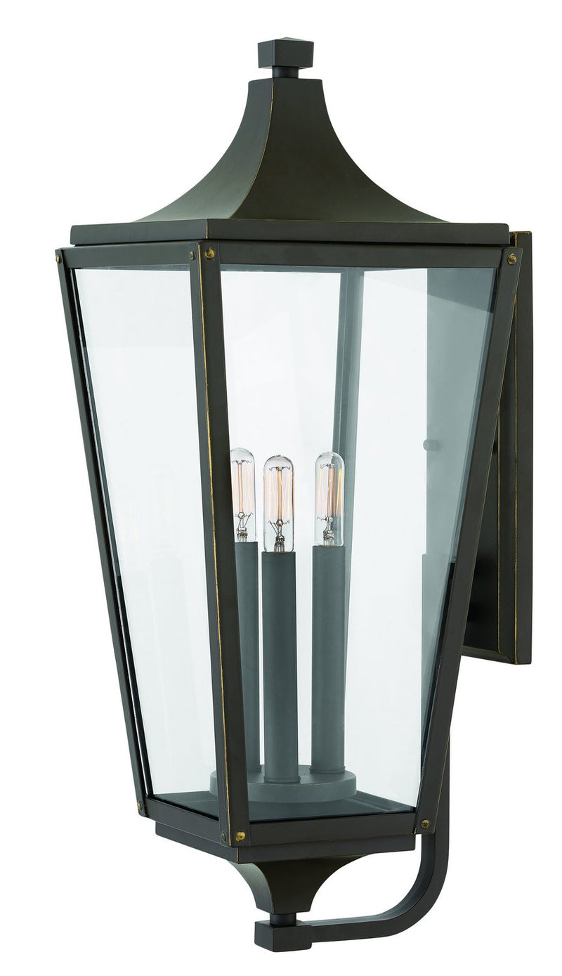 Jaymes Large 3-Light Outdoor Wall Lantern in Oil Rubbed Bronze