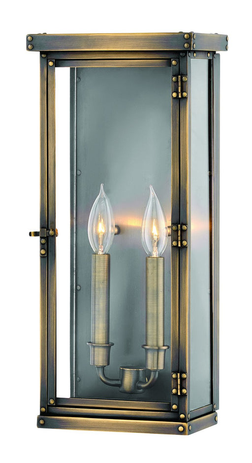 Hamilton Medium 2-Light Outdoor Wall Lantern in Dark Antique Brass