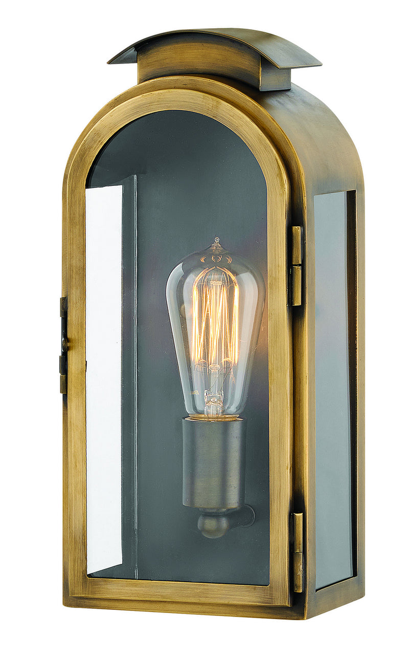 Rowley Small Wall Mount Lantern in Light Antique Brass