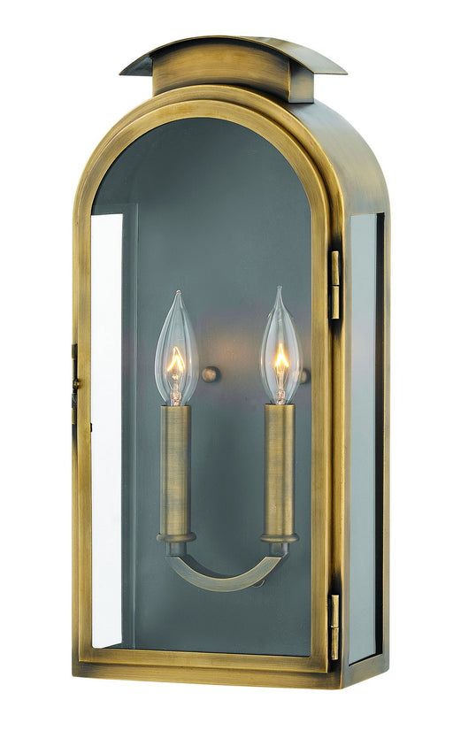 Rowley Medium Outdoor Wall Lantern in Light Antique Brass
