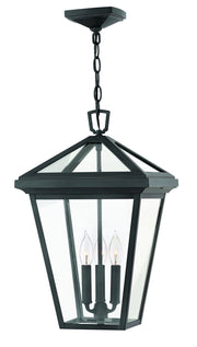 Alford Place 3-Light Outdoor Hanging Lantern in Museum Black