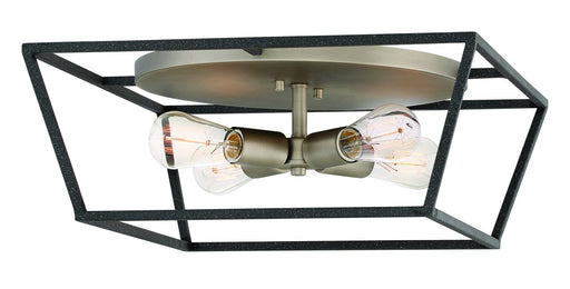 Fulton 4-Light Flush Mount in Aged Zinc