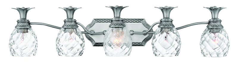 Plantation 5-Light Bath Vanity Light in Polished Antique Nickel
