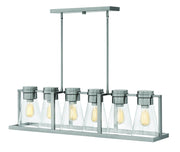 Refinery 6-Light Linear Chandelier in Brushed Nickel