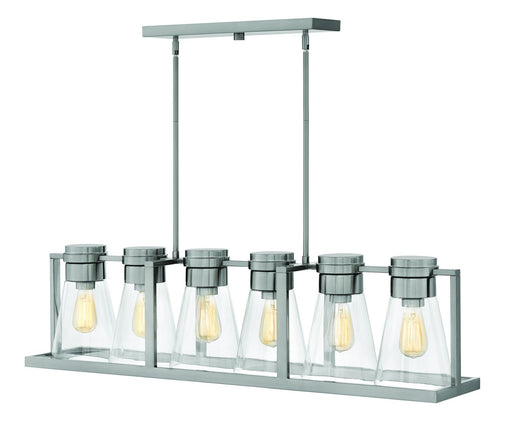 Refinery 6-Light Linear Chandelier in Brushed Nickel