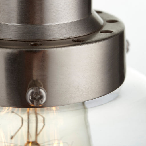 Transitional 6" Clear Bell Mini Pendant in Satin Nickel