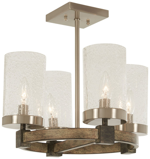 Bridlewood 4-Light Semi-Flush Mount in Stone Grey w/Brushed Nickel