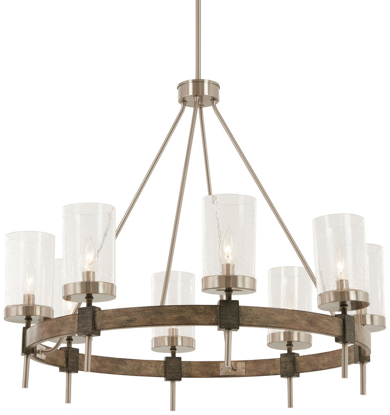 Bridlewood 8-Light Chandelier in Stone Grey w/Brushed Nickel