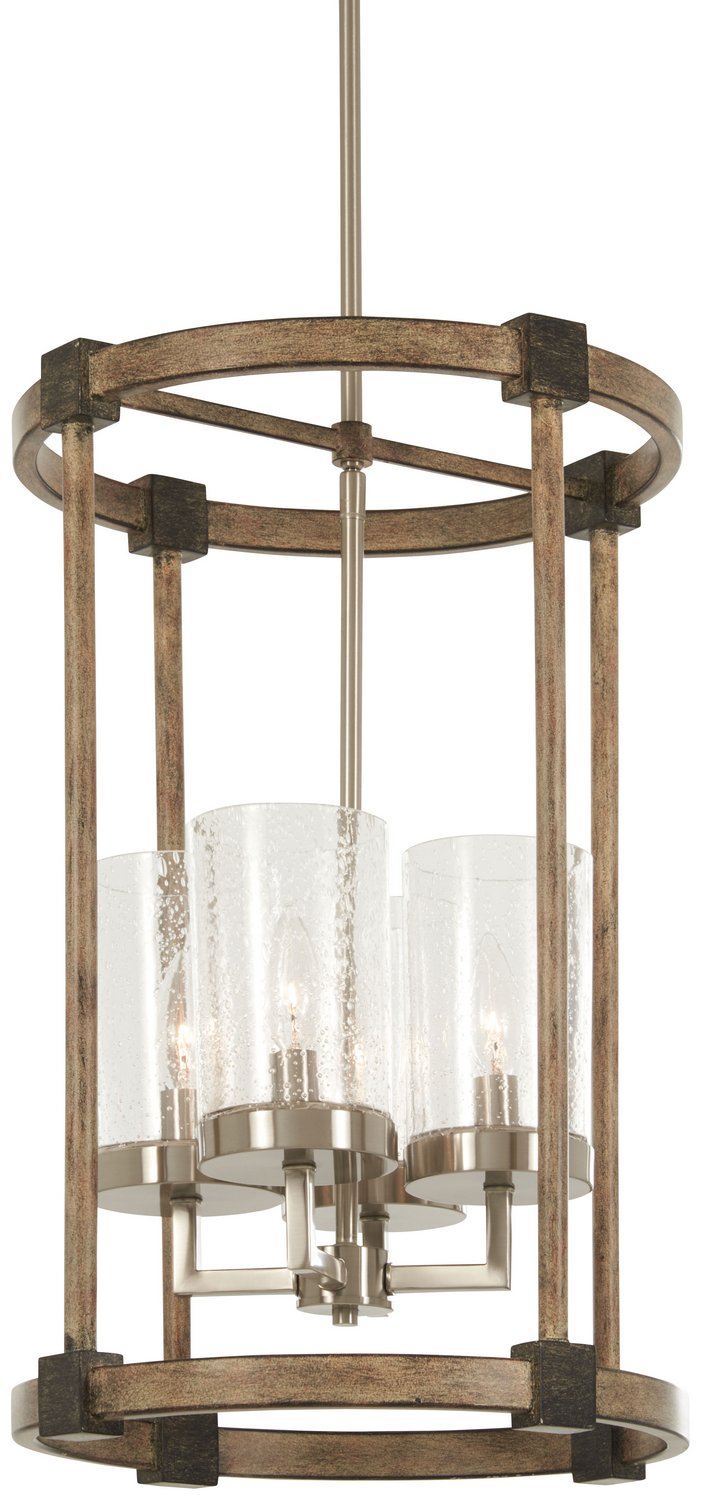 Bridlewood 4-Light Foyer Chandelier in Stone Grey w/Brushed Nickel