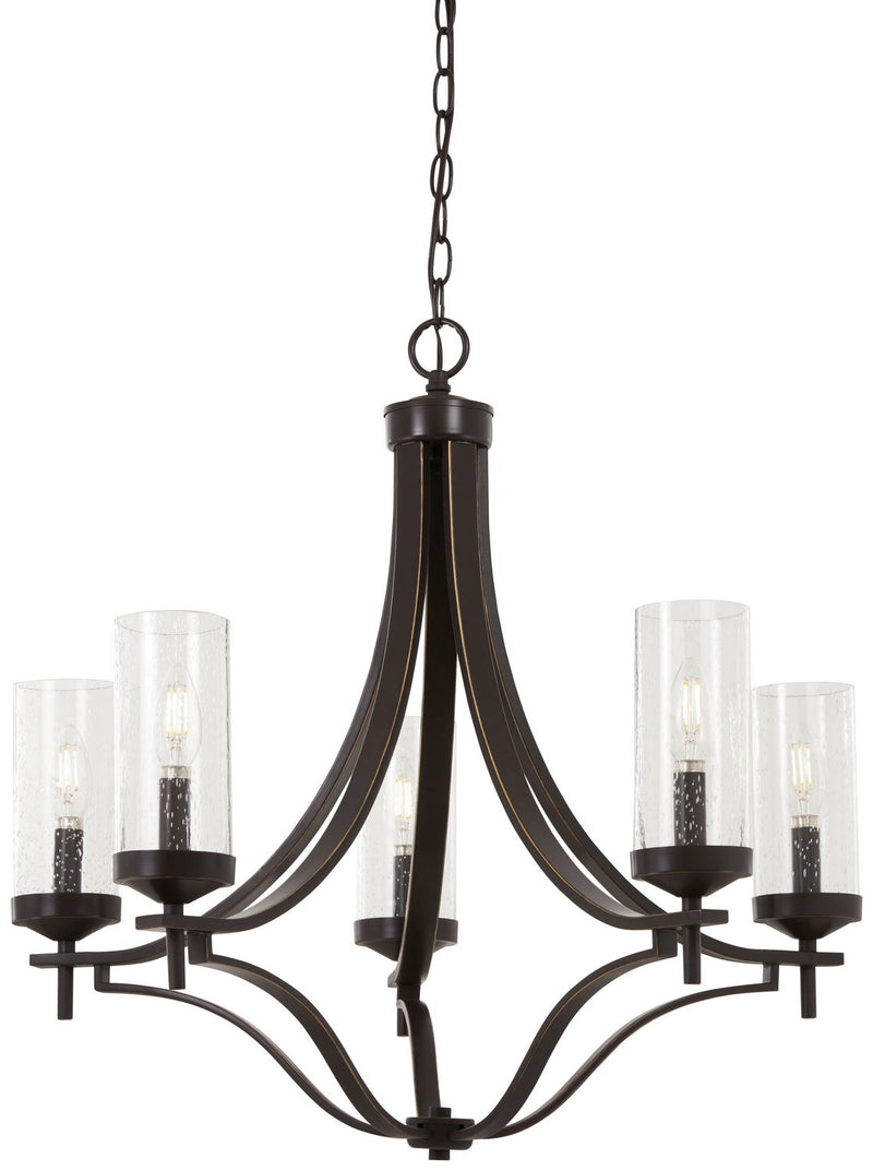 Elyton 5-Light Chandelier in Downtown Bronze w/Gold Highlights