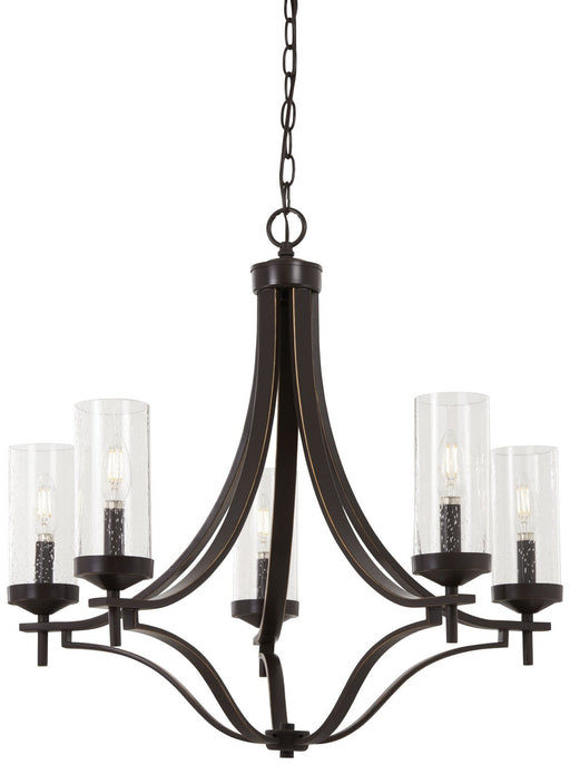 Elyton 5-Light Chandelier in Downtown Bronze w/Gold Highlights
