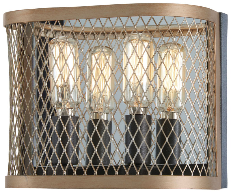 Marsden Commons 2-Light Bath Vanity Light in Smoked Iron w/Aged Gold