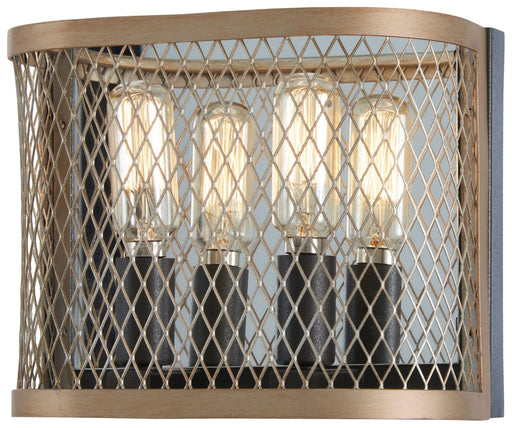 Marsden Commons 2-Light Bath Vanity Light in Smoked Iron w/Aged Gold