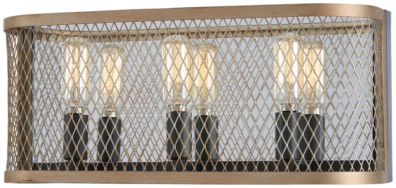 Marsden Commons 3-Light Bath Vanity in Smoked Iron with Aged Gold