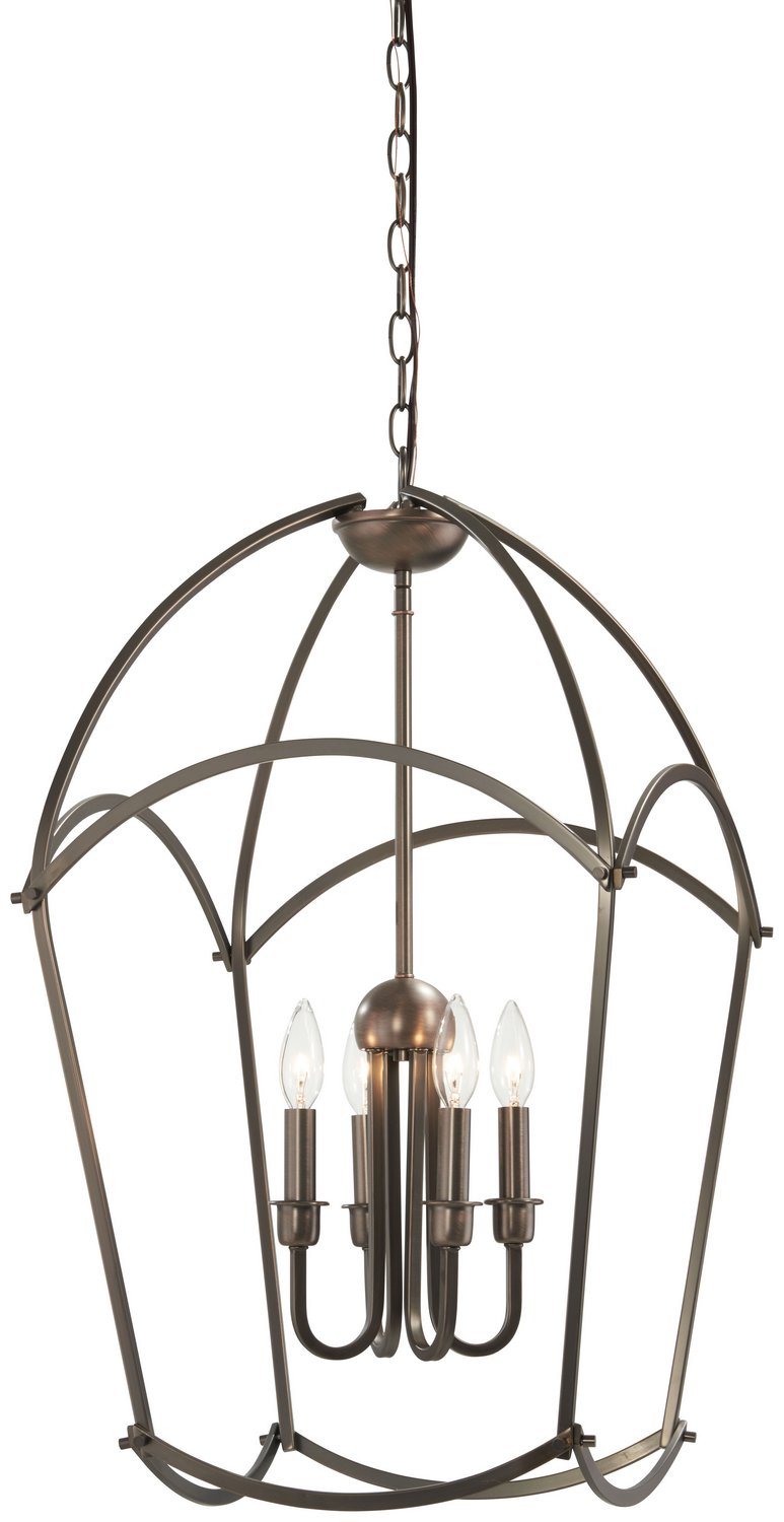 Jupiter's Canopy 4-Light Chandelier in Harvard Court Bronze