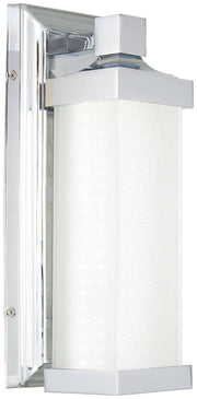 LED White Iris Glass Bath Sconce in Chrome