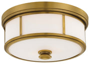 3-Light Etched Glass Flush Mount 16" in Liberty Gold