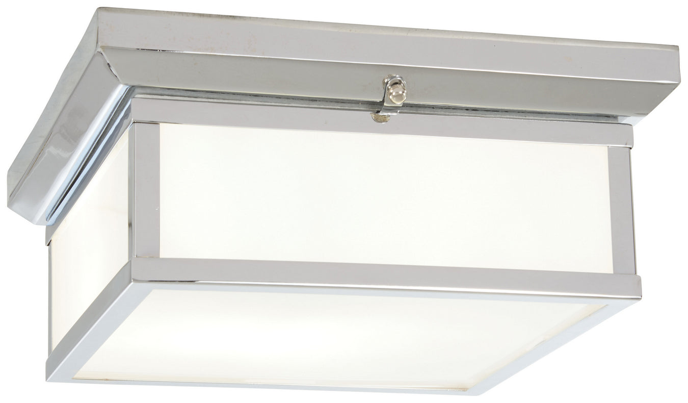 Flush Mount in Chrome & Etched White Glass