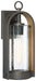 Kamstra 1-Light Outdoor Wall Mount in Oil Rubbed Bronze with Gold High & Clear Seedy Glass
