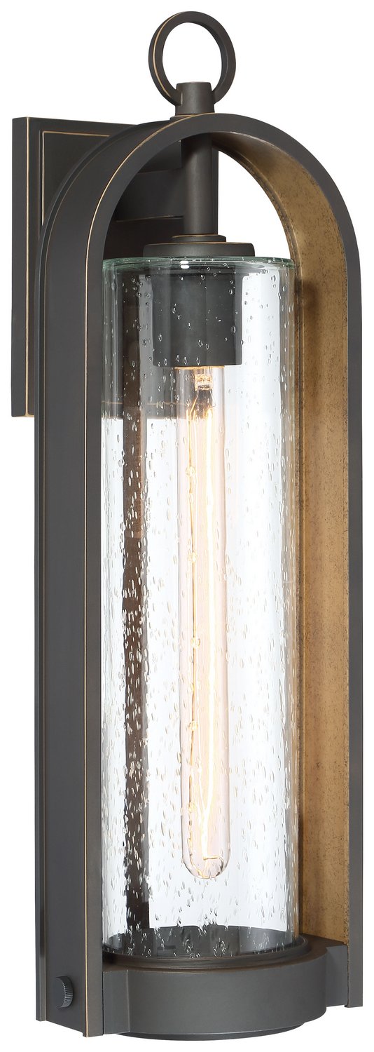 Kamstra Large Outdoor Wall Lantern in Oil Rubbed Bronze w/Gold Highlights